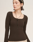 Paisley Striped Pointelle Long Sleeve