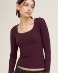 Paisley Striped Pointelle Long Sleeve