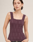 Lacey Textured Square Neck Tank