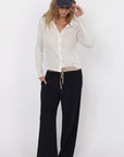 On Film Vintage Contrast Piping Drawstring Pant