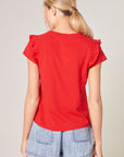 Brooke Ruffle Shoulder Tee (multiple colors)