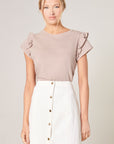 Brooke Ruffle Shoulder Tee (multiple colors)
