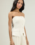 Candida Strapless Button Up Top