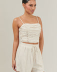 Sandy Shore Bliss Ruched Cropped Top
