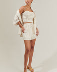 Sandy Shore Bliss Ruched Cropped Top