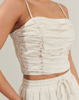 Sandy Shore Bliss Ruched Cropped Top