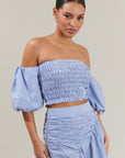 Sammy Striped Elvie Smocked Cropped Top