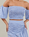Sammy Striped Elvie Smocked Cropped Top