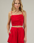 Sandy Shore Bliss Ruched Cropped Top