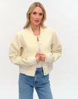 York Shearling Bomber Jacket Cream