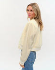 York Shearling Bomber Jacket Cream