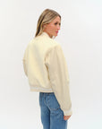 York Shearling Bomber Jacket Cream