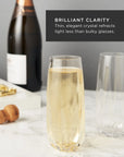 Raye Crystal Stemless Champagne Flutes