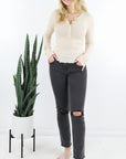 Carmel L/S Button Top