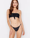Joni Thin Strap Bikini Bottom in Black