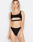 Miley High Waisted Bottoms in Shimmer Jet