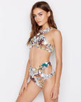 Lana Crossover Bikini Top in Floral