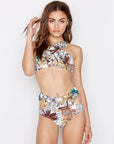 Lana Crossover Bikini Top in Floral