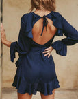 Delaney L/S Tie Mini Dress