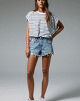 Nova Relaxed High Rise Cut Off Shorts in Bowery