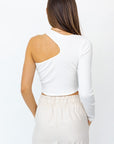 Nickie One Shoulder Top in White