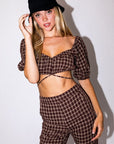 Sheila Tie Puff Sleeve Crop Top