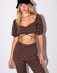 Sheila Tie Puff Sleeve Crop Top