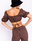 Sheila Tie Puff Sleeve Crop Top