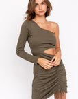 Melissa Cutout Dress in Olive