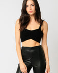 Denise Knit Bralette Top in Black