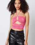 Lydia Halter Wrap Cutout Top