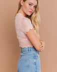 Taylor Mesh S/S Lettuce Top