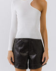 Rhea One Shoulder Ribbed Top