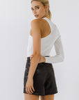 Rhea One Shoulder Ribbed Top