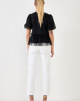 Anne Tulle Puff Sleeve Top