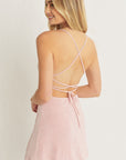 Annie Tie Back Tank Dress in Pink