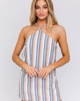 Cassidy Stripe Halter Dress