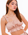 Terry Ruffle Crop Top