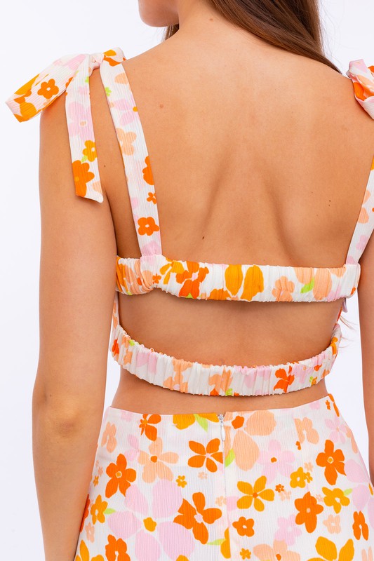 Kelley Floral Tie Shoulder Tank