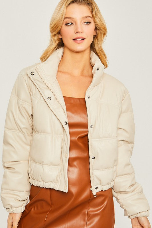 Pierson Faux Leather Bomber