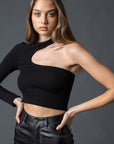Abigail One Shoulder Top in Black
