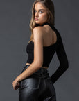Abigail One Shoulder Top in Black