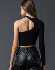 Abigail One Shoulder Top in Black