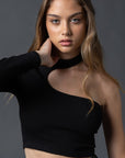 Abigail One Shoulder Top in Black