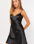 Heidi Polka Dot Satin Dress