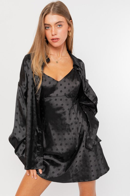 Heidi Polka Dot Satin Dress – SANITY