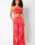 Hailey Printed Tie Crop Top