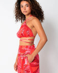 Hailey Printed Tie Crop Top
