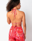 Hailey Printed Tie Crop Top