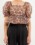 Estella Leopard Puff Sleeve Top